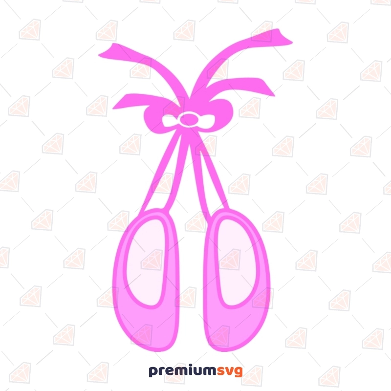 Pink Ballet Shoes SVG Cut Files, Ballet Balarina Clipart Files Vector Illustration Svg