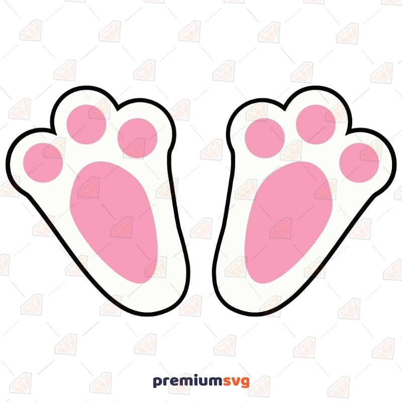 Pink Bunny Feet SVG Files, Rabbit Feet Clipart Easter Day SVG Svg