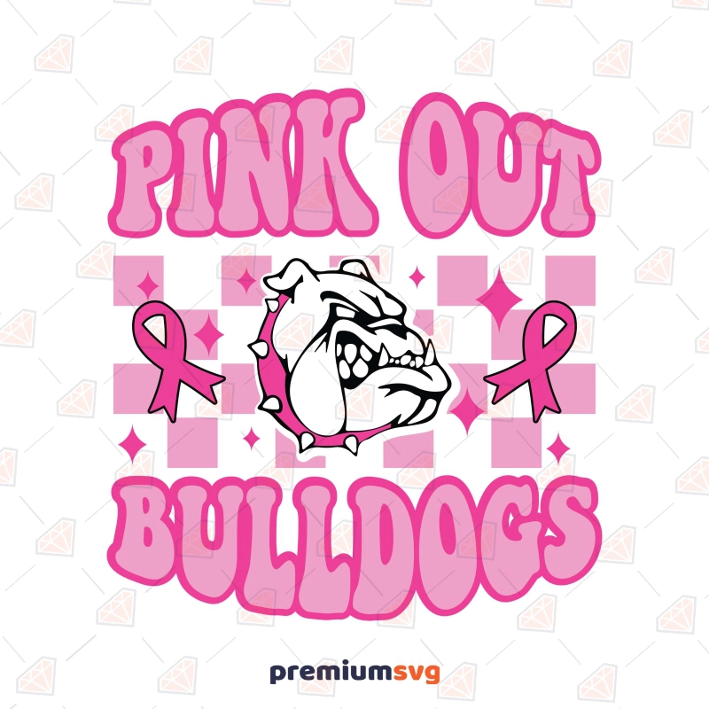 Pinkout Bulldogs SVG, Football Pink Out SVG Cancer Day SVG Svg