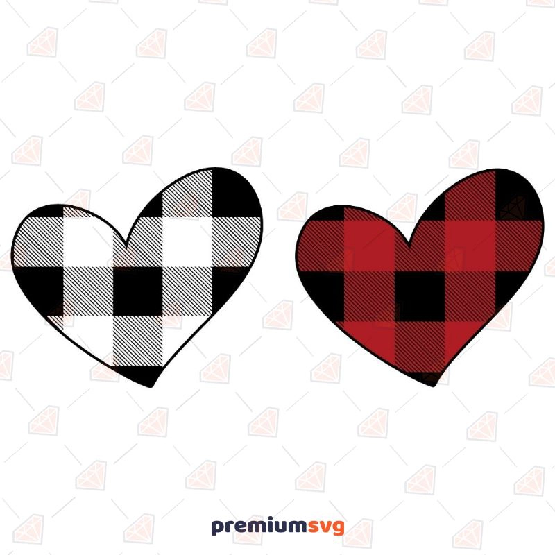 Buffalo Plaid Hearts SVG, Instant Download Valentine's Day SVG Svg