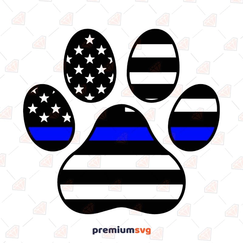 Police Dog Paw SVG Cut File Police SVG Svg