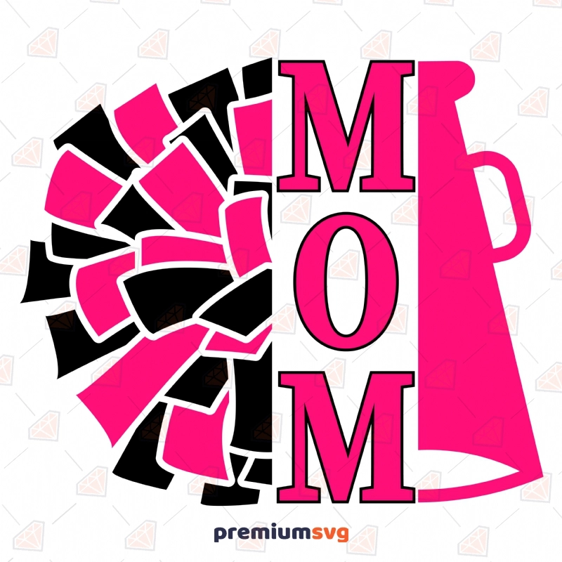 Pom pom Mom SVG Cut File, Pom pom Mom Instant Download Football SVG Svg