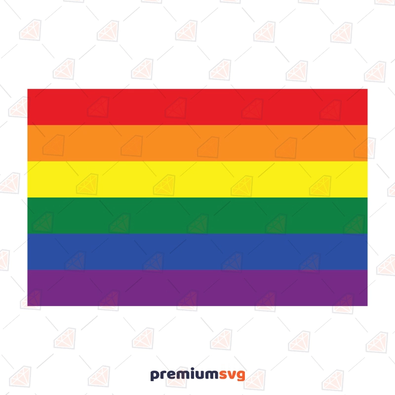 Pride Flag SVG, Rainbow Flag Vector Lgbt Pride SVG Svg
