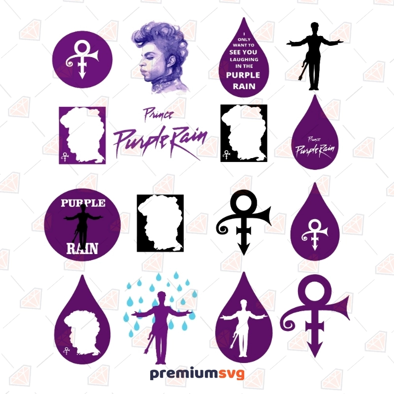 Prince Purple Bundle SVG, Instant Download Drawings Svg