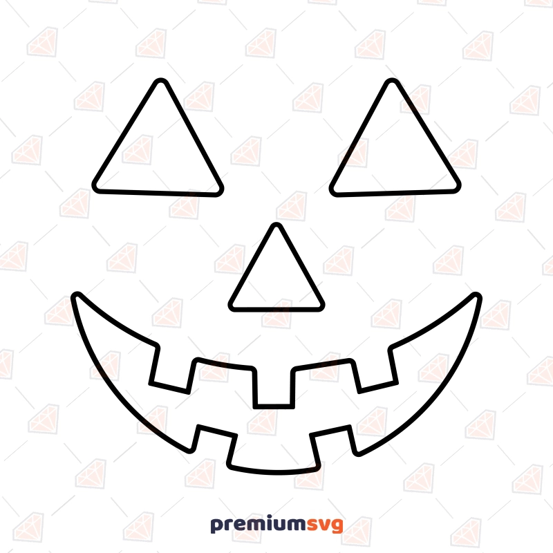 Pumpkin Face Outline SVG, Jack-o’-Lantern Cut File Pumpkin SVG