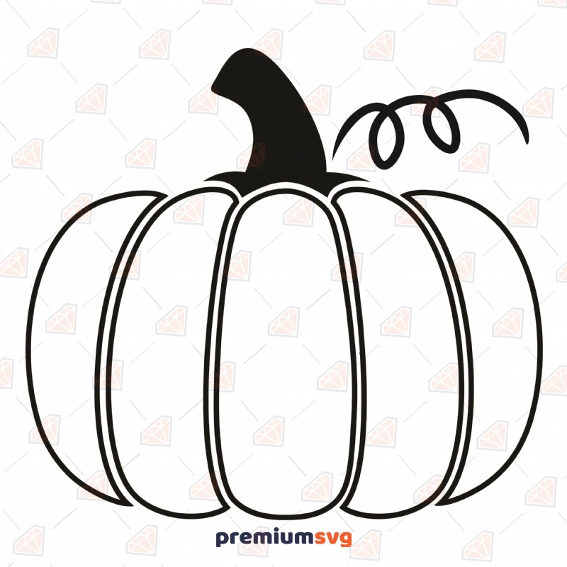Pumpkin Outline SVG, Pumpkin Basic Outline SVG Instant Download Pumpkin SVG Svg