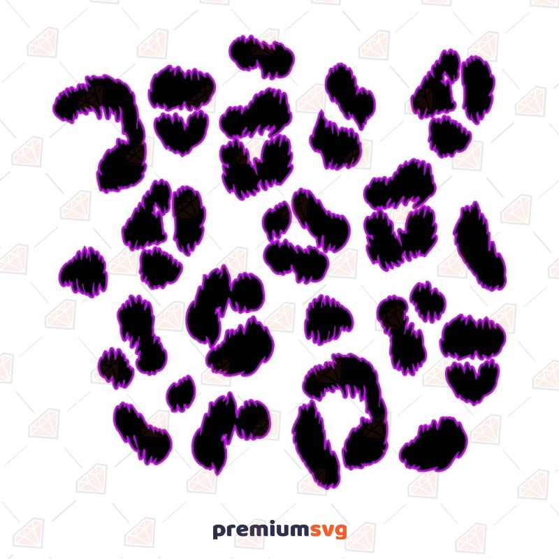 Purple Leopard Paw Pattern SVG File Leopard Print SVG Svg