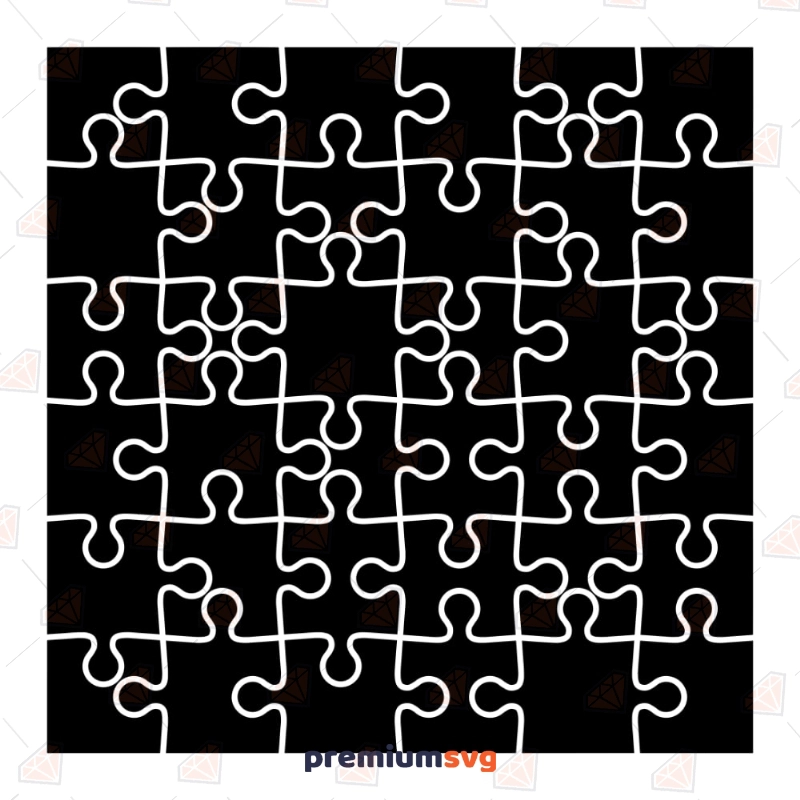 Puzzle Template SVG Cut File, Template Puzzle Vector Instant Download Vector Illustration Svg