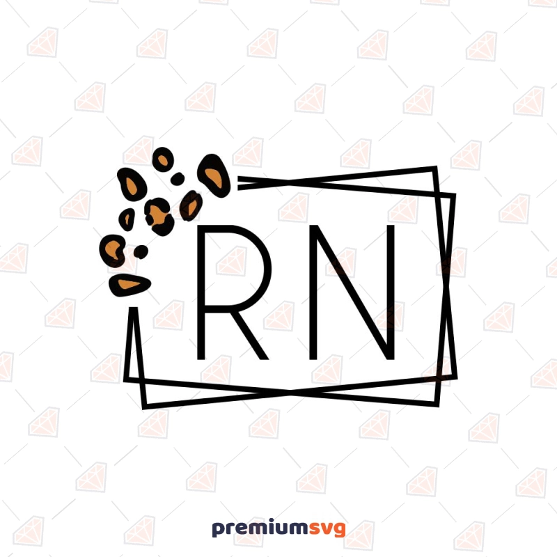 R & N Double Square with Leopard SVG, Nurse SVG Nurse SVG Svg