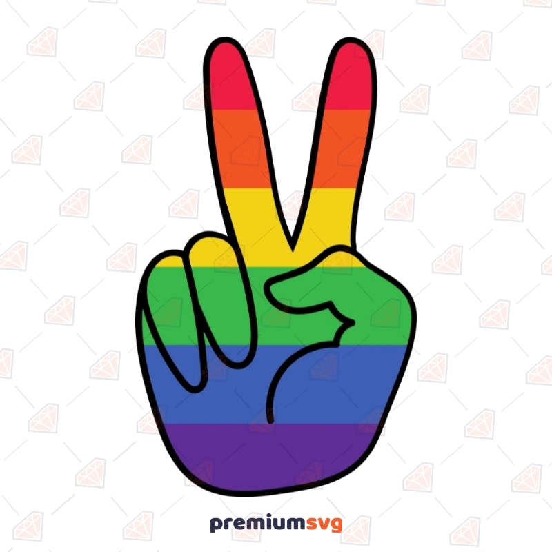 Rainbow Peace Symbol Svg Cut Files | Peace Clipart Vector Files Lgbt Pride SVG Svg
