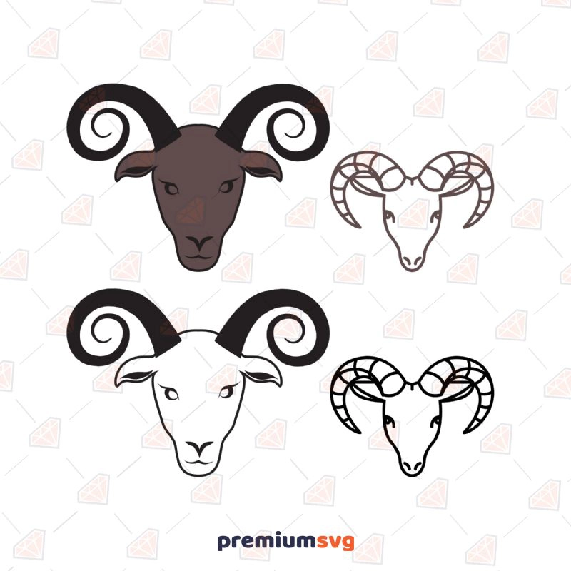 Ram Heads SVG File, Ram Head SVG Vector Bundle Wild & Jungle Animals SVG Svg