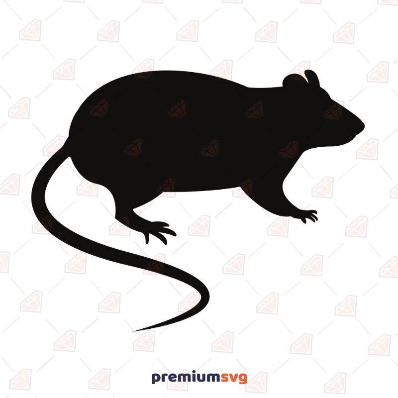 Rat Silhouette SVG, Rat Vector Digital Instant Download Wild & Jungle Animals SVG Svg