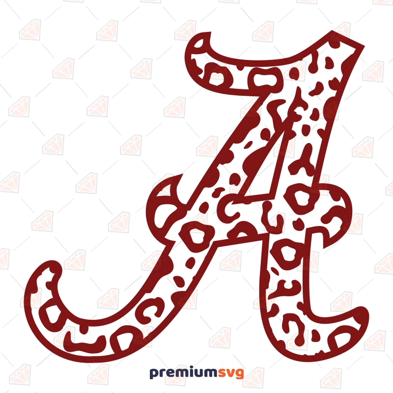 Red Alabama Logo Leopard SVG File Football SVG Svg