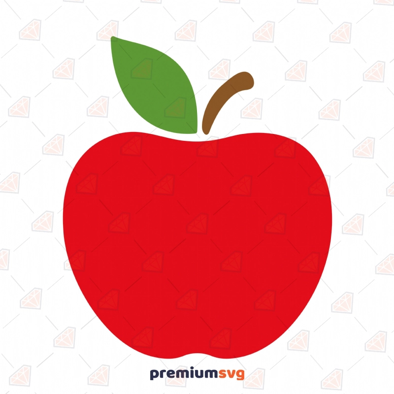 Red Apple Svg, Apple Clipart, Teacher Svg, School Svg, Silhouette