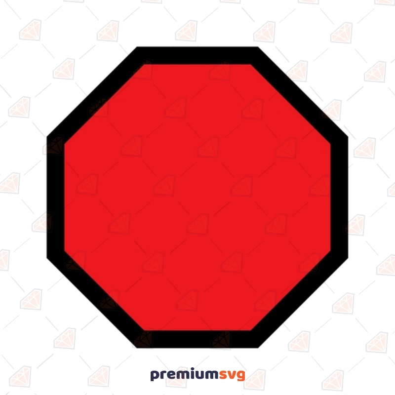 Red Hexagon Sign SVG File, Street Sign Design Street Signs Svg