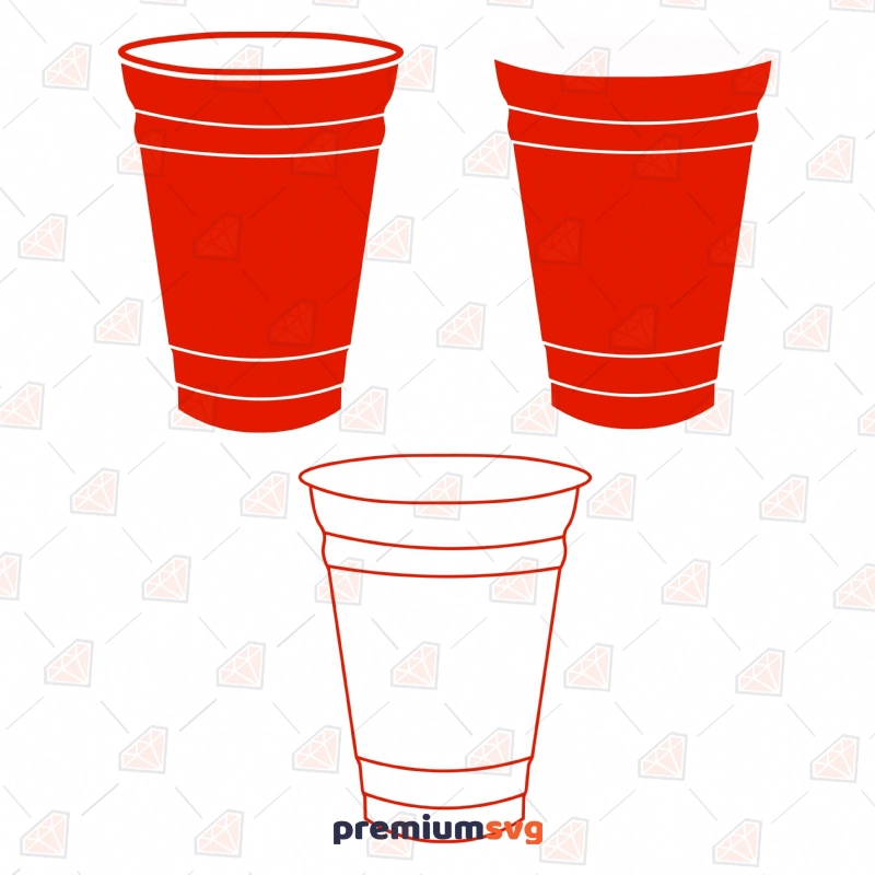 Red Party Cup Bundle SVG Cut Files Vector Objects Svg