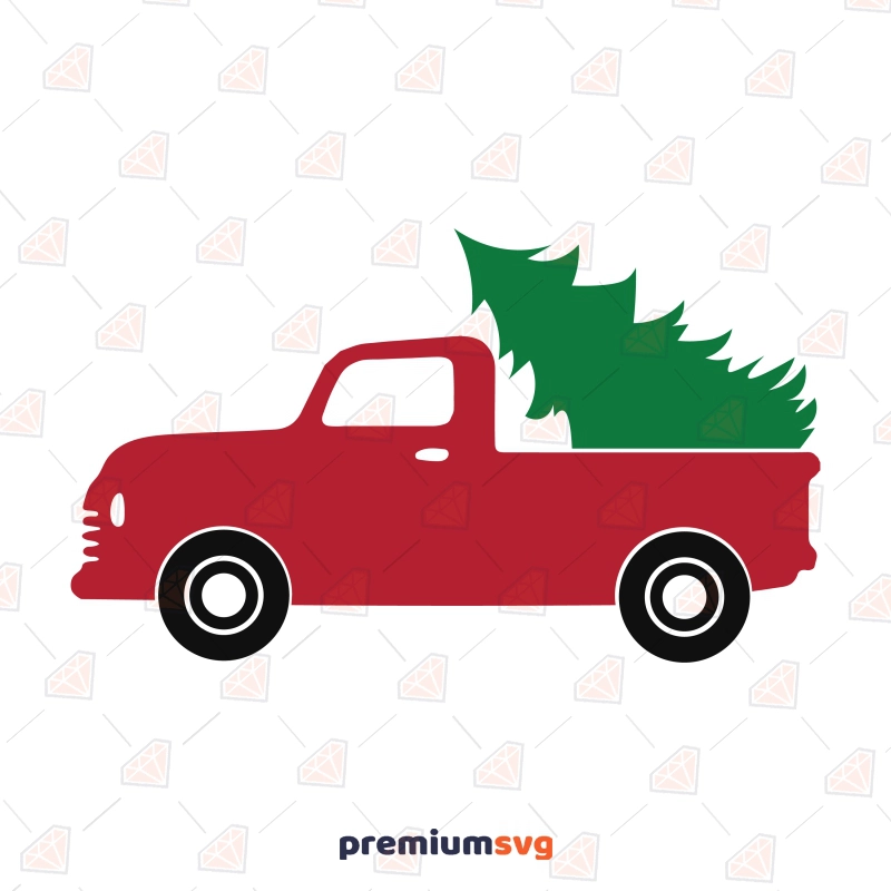 Red Truck with Christmas Tree SVG Christmas SVG Svg
