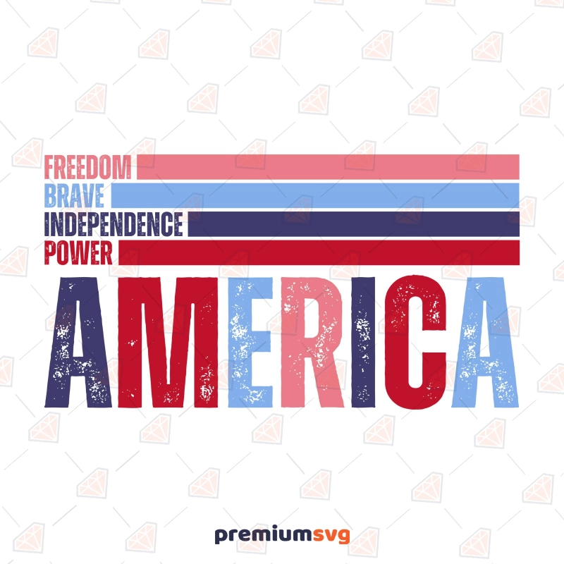 Retro Freedom Brave Independence America SVG, PNG 4th Of July SVG Svg
