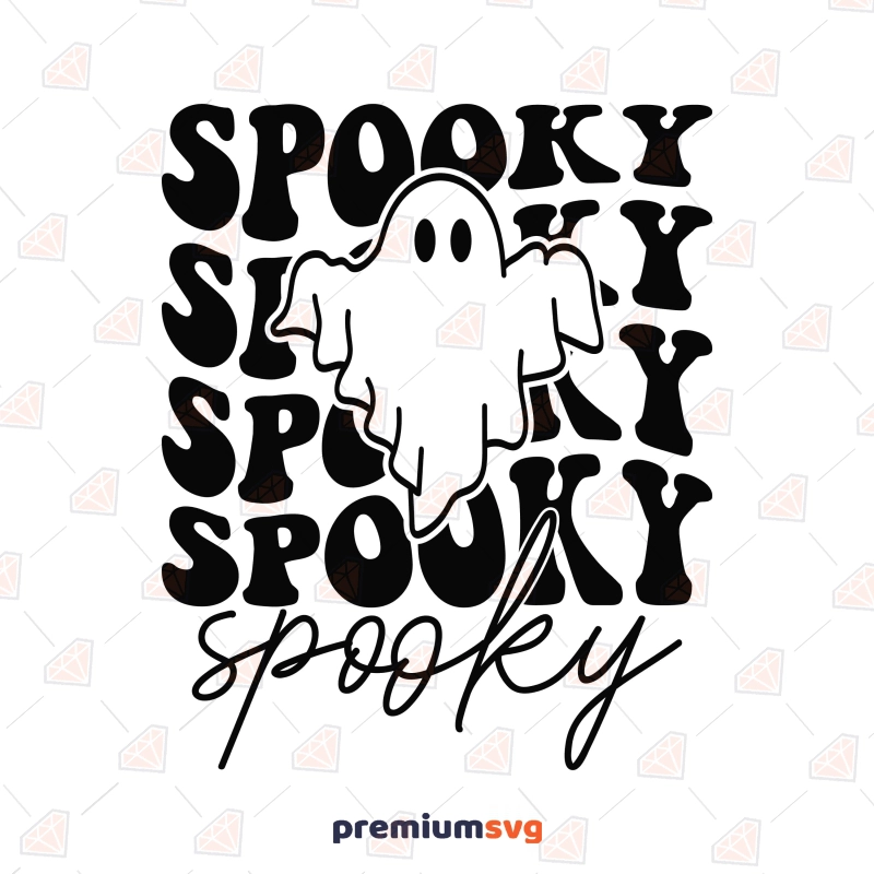 Retro Spooky SVG with Ghost, Halloween T-shirt SVG Halloween SVG Svg