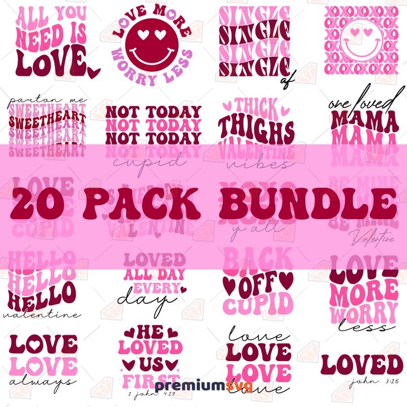 Valentines Cards SVG Bundle