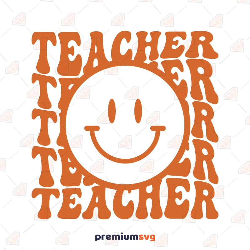 Retro Wavy Text Teacher SVG Teacher SVG Svg