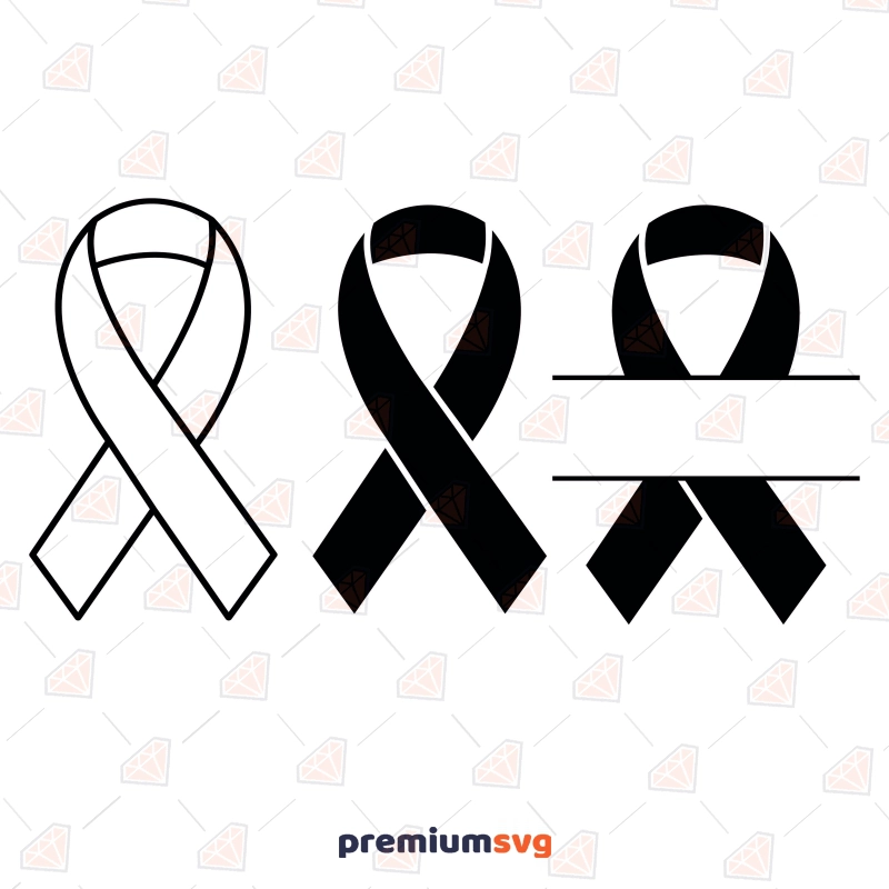 Ribbon SVG Bundle, Cancer Ribbon Clipart SVG Instant Download Cancer Day SVG Svg