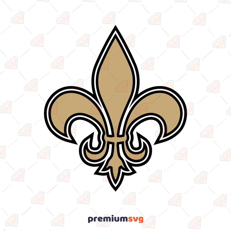 Saints Fleur SVG, New Orleans SVG Cut and Clipart Files Illustrations Svg