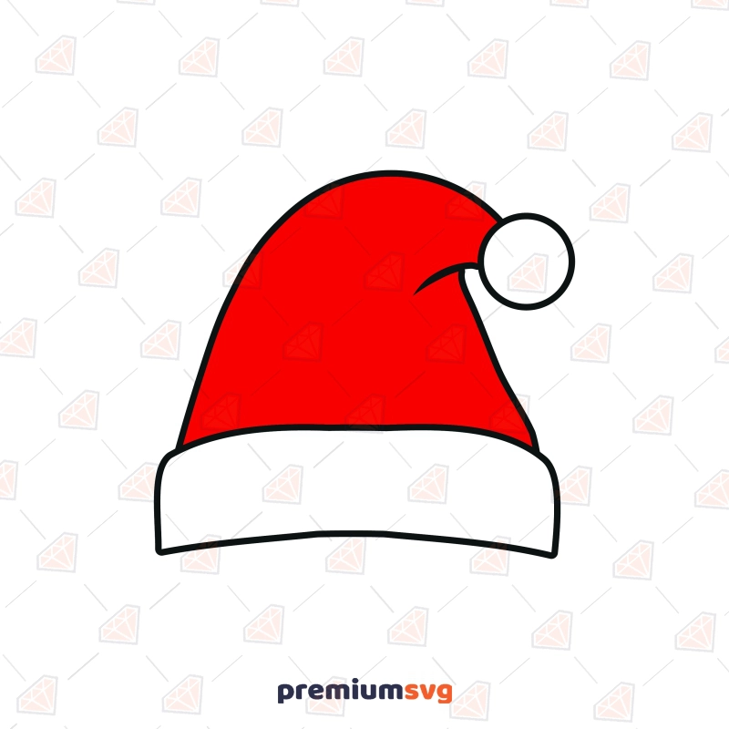 Santa Hat SVG Digital Download, Santa Claus Clipart SVG Vector Files Christmas SVG Svg