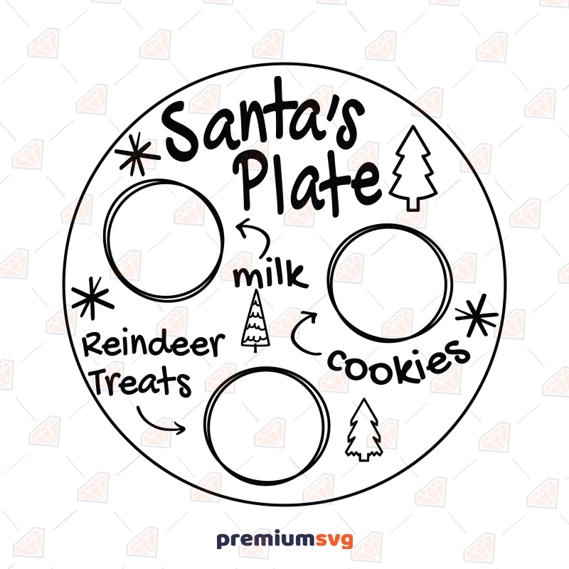 Santa's Plate SVG, Christmas Cookie Plate SVG Christmas SVG Svg