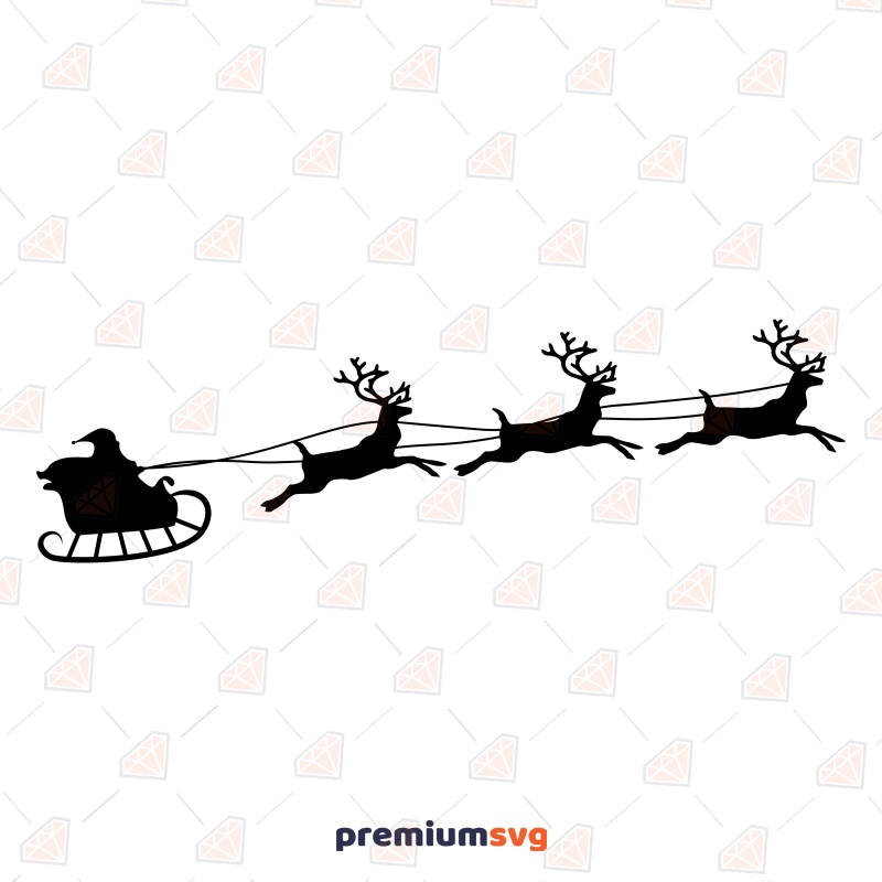 Santa's Sleight SVG, Santa's Reindeer SVG Vector Files Christmas SVG Svg