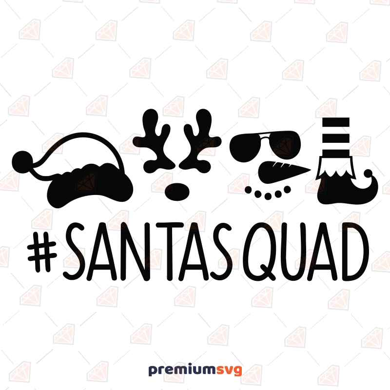 Santa Squad SVG, Funny Christmas Shirt Cut File Santa Claus SVG