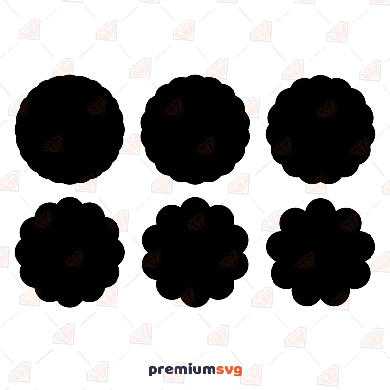 Scallop Circles SVG Vector Design, Scallop Shapes SVG Cut Files Vector Illustration Svg