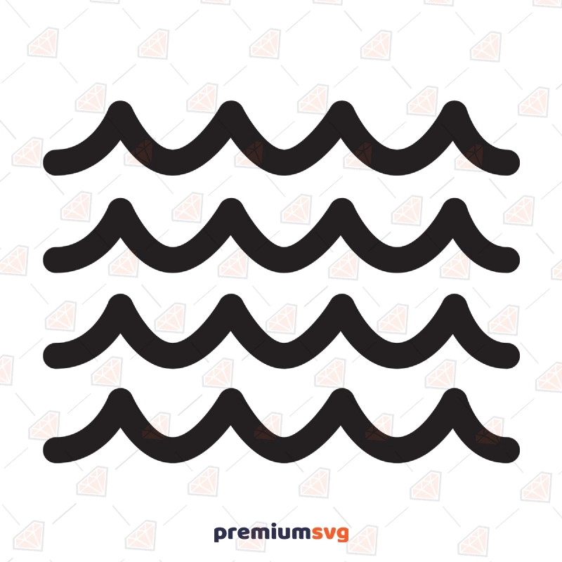 Sea Wave SVG Cut Files, Sea Waves SVG Vector Instant Download Water SVG Svg