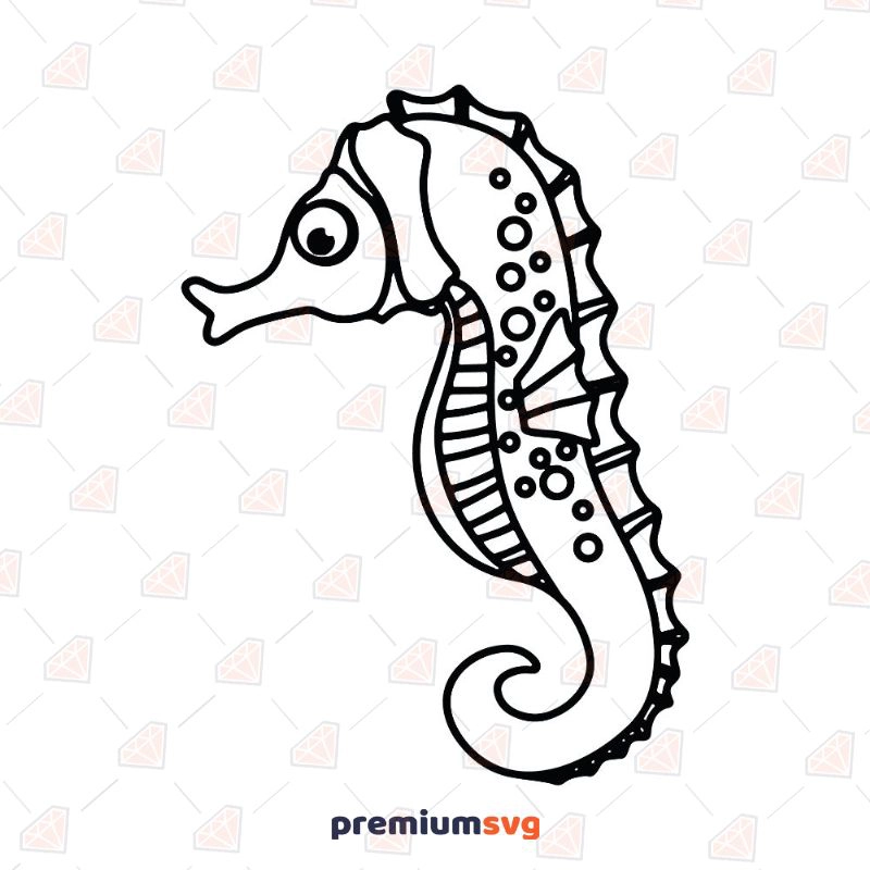 Seahorse SVG Design, Seahorse Vector Instant Download Sea Life and Creatures SVG Svg