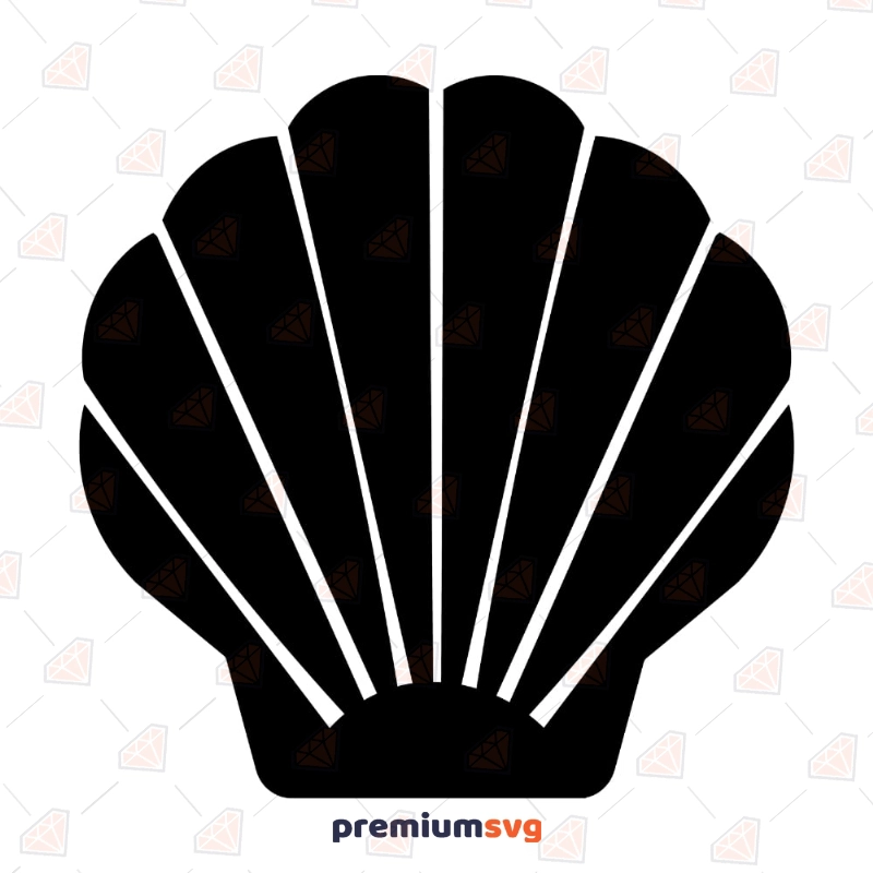 Seashell Clipart Black and White SVG, Seashell Vector Files Sea Life and Creatures SVG Svg