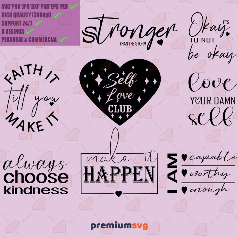 Self Love SVG Bundle, Valentine's Day SVG Instant Download Valentine's Day SVG Svg