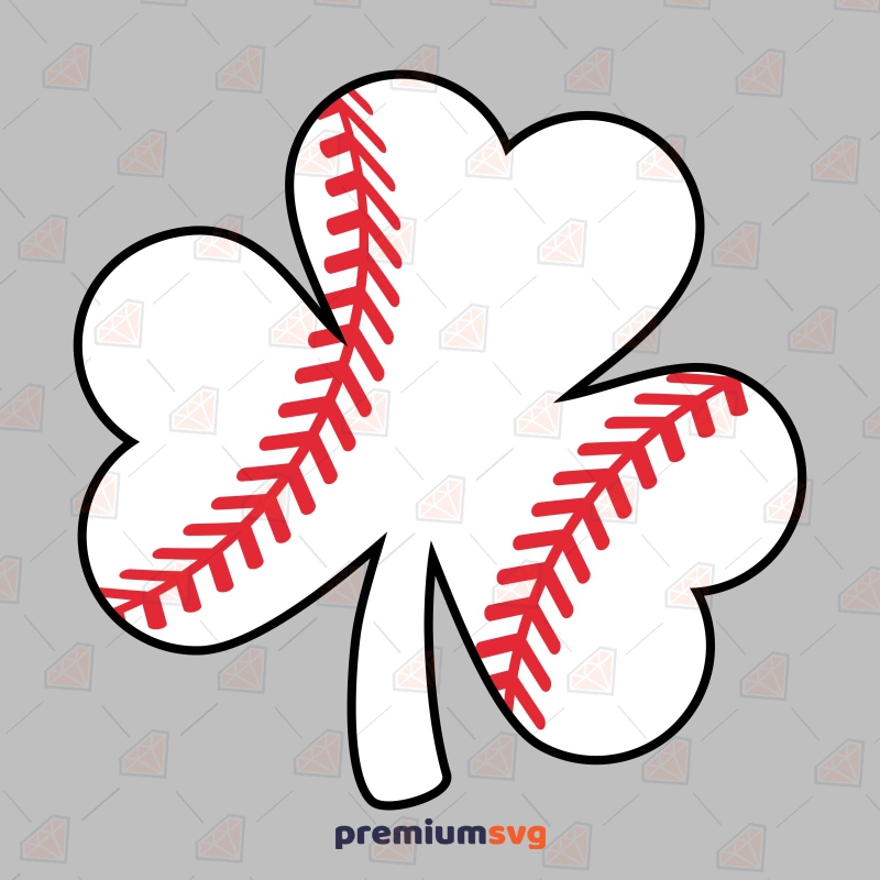 Shamrock Baseball SVG Design, Cut and Cricut Files St Patrick's Day SVG Svg