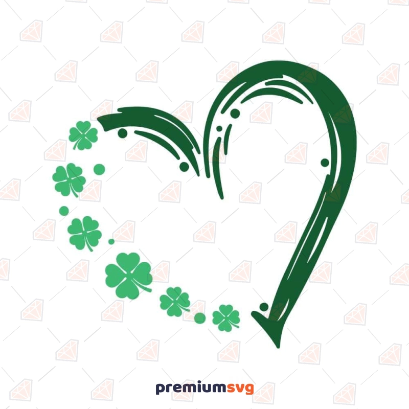 Shamrock Heart SVG Design, St Patrick's Day SVG for Shirt St Patrick's Day SVG Svg