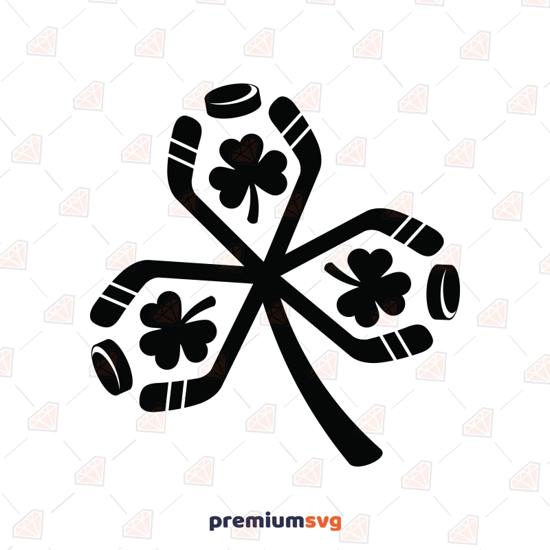 Shamrock Hockey SVG, Hockey Design For St Patrick's Day St Patrick's Day SVG Svg