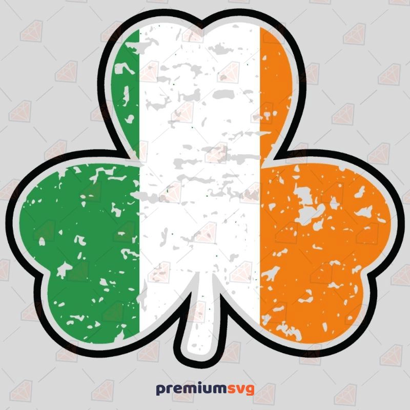 Irish Flag Shamrock SVG, Clover SVG Vector Files St Patrick's Day SVG Svg