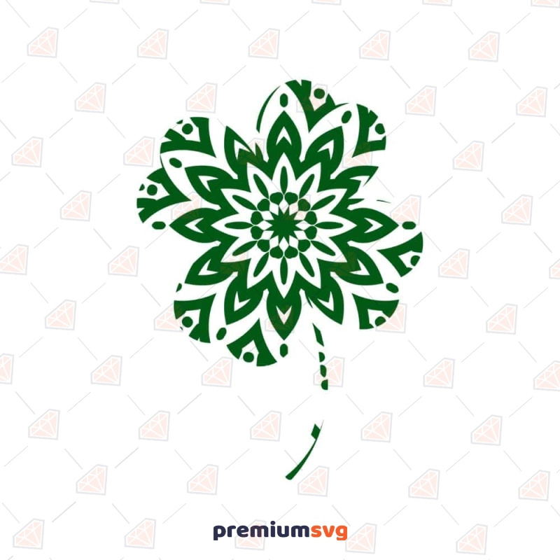 Shamrock Mandala SVG Design, Clover Leaf Vector Files St Patrick's Day SVG Svg