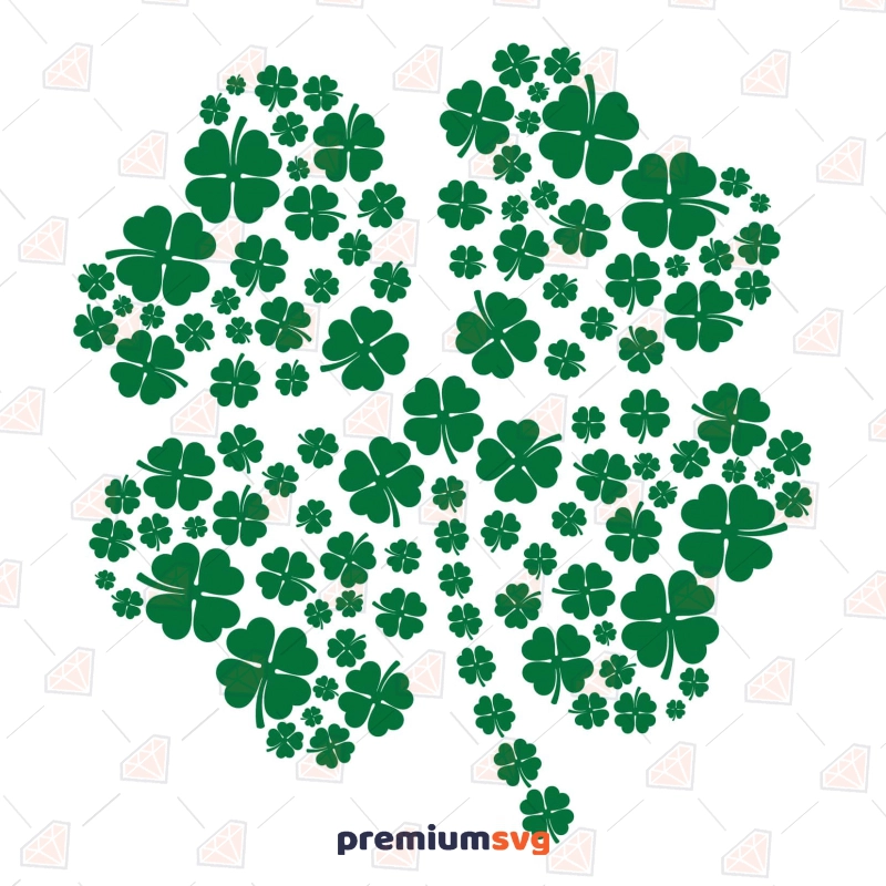 Shamrock Made from Shamrocks SVG, Mandala SVG St Patrick's Day SVG Svg