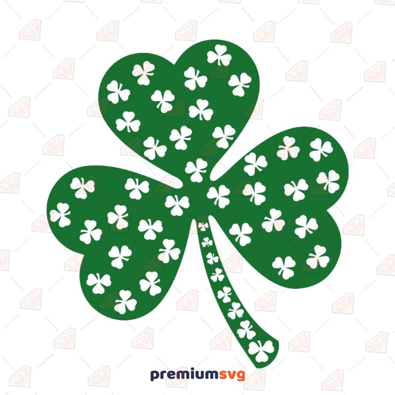 Shamrock Made of Shamrocks SVG Cut File, Instant Download St Patrick's Day SVG Svg