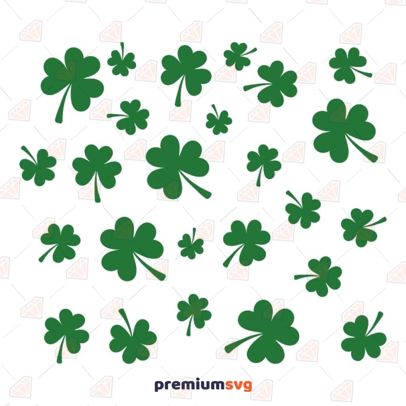 Shamrock Pattern SVG, Clover Pattern Print St Patrick's Day SVG Svg