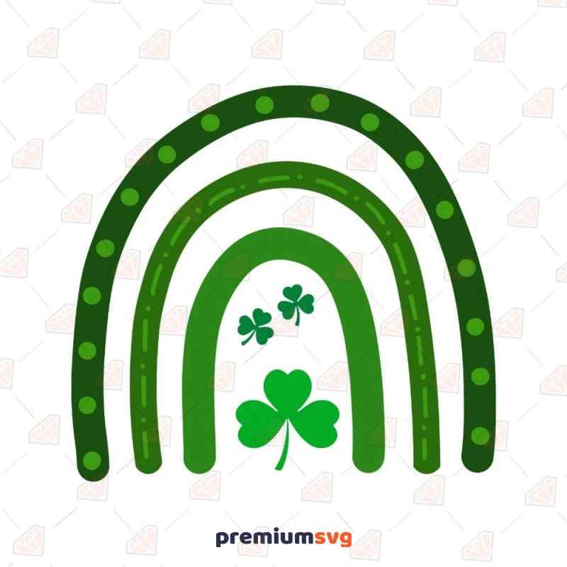 St Patrick's Day Rainbow SVG, Clover Rainbow SVG St Patrick's Day SVG Svg