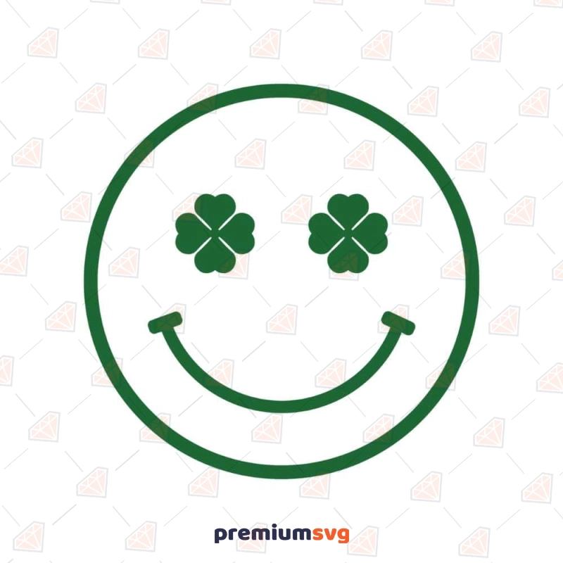 Shamrock Smile Face SVG File, St Patrick's SVG Design St Patrick's Day SVG Svg