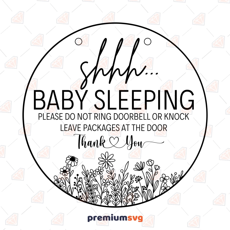 Shhh Baby Sleeping SVG, Doormat SVG Instant Download Baby SVG Svg