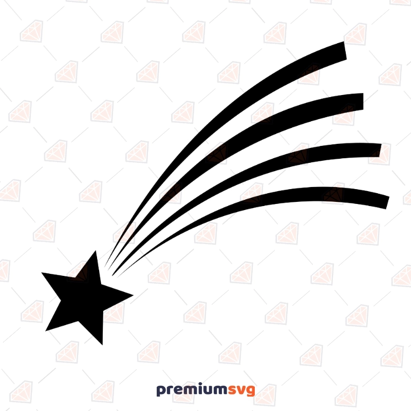 Shooting Star SVG Cut Files, Shooting Star Vector Instant Download Vector Illustration Svg