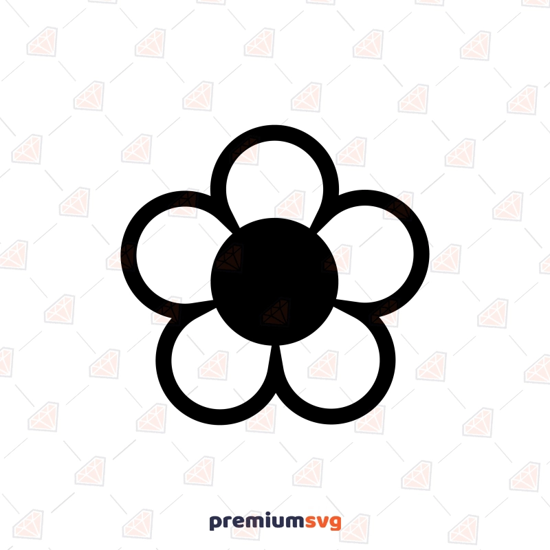 Simple 5 Leaf Flower SVG, Basic Flower SVG Clipart Files Flower SVG Svg