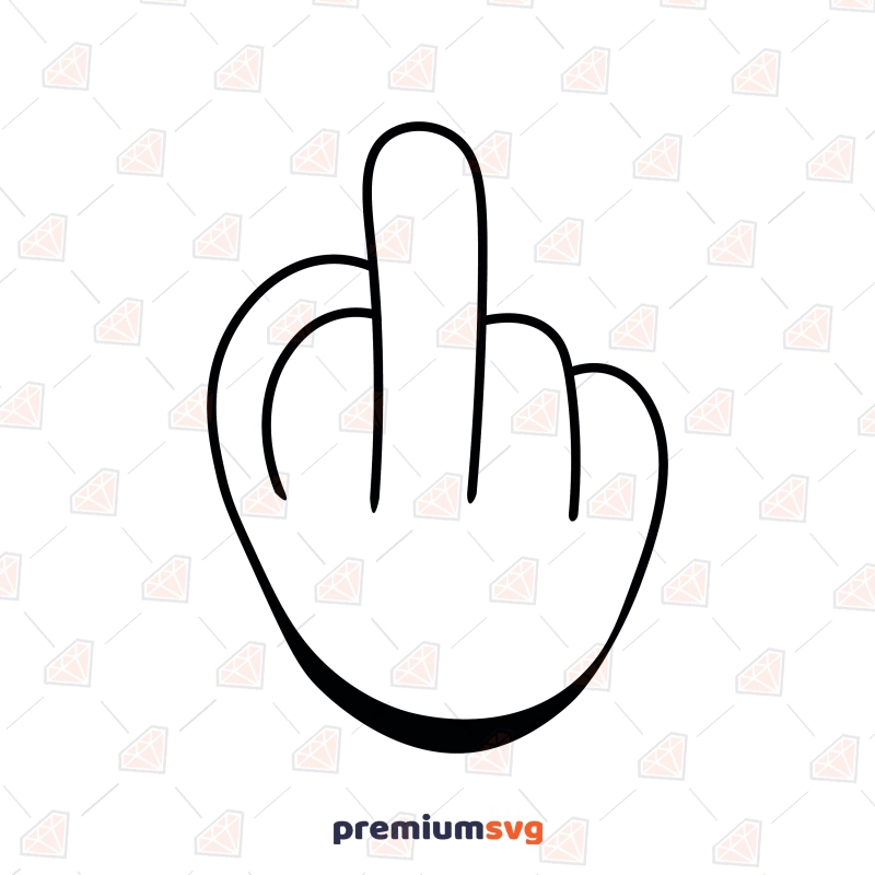 Simple Cartoon Middle Finger SVG Cut File, Vector Files Funny SVG Svg